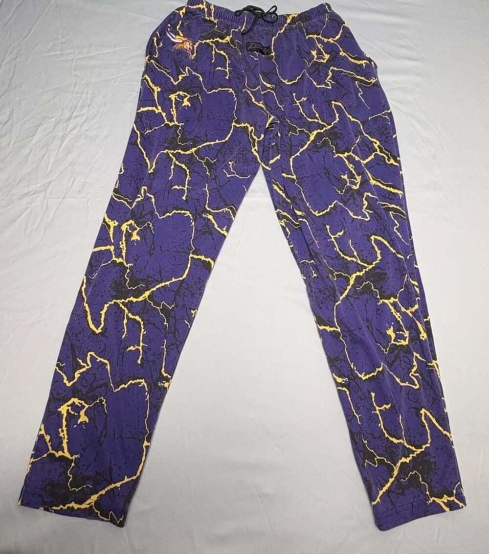 Vintage Minnesota Vikings Zubaz Lightning Print Sweatpants